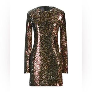Palm Angels Women’s Elegant long sleeve sequined mini dress